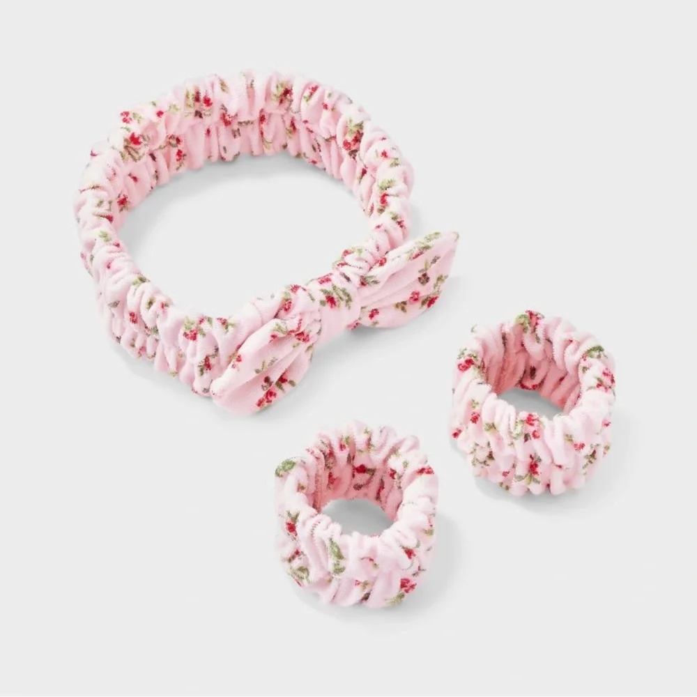 Hair Headwrap with Cuffs Set 3pc - Wild Fable™ Pink Floral